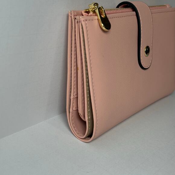 Blush Pink Tri-Fold Wallet with Zip Coin Pocket & Card Organizer - Picture 2 of 9